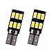 T10 3W 144lm 6 x SMD 5630 LED White Light Car Lamp (DC 12V / 2 PCS)