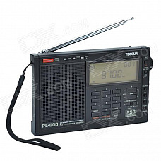 TECSUN PL-600 Digital Tuning Full-Band FM/MW/SW-SBB/AIR/PLL SYNTHESIZED Stereo Radio Receiver (4xAA)