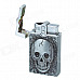 CHEERLINK Retro Anaglyph Skull Pattern Wind-Resistant Gas Jet Lighter - Silver Grey