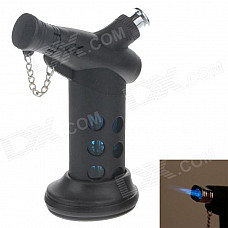 MENGHU 4675 High Quality Windproof Dual Outlet Lighter w/ Cover & Base - Black + Blue