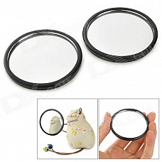 PS-319 Round-Shaped Mini Car Blinding Spot Rearview Mirrors - Black (2 PCS)