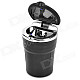 Ash Can Style Plastic Car Ashtray w/ LED - Black (1 x CR2012)