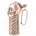 Skull Style Windproof Butane Gas Lighter - Bronze