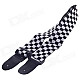 Advanced Black And White Grid Leather Head Thickened Cotton Strap for Guitar - Black + Brown