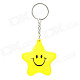 X-2 Cute Soft Silicone Smiley Star Pendant Keychain - Yellow + Black