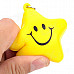 X-2 Cute Soft Silicone Smiley Star Pendant Keychain - Yellow + Black