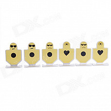 QB9 Mini Face Expression Exercise Targets - Yellow + Silver (6 PCS)