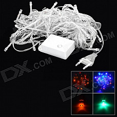 UItraFire EU Plug 6W Christmas Flash 100-LED RGB Light Lamp String - Translucent (250V)