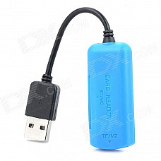 TB-3 Multifunctional 4-in-1 SD / MS / MicroSD / TF / M2 to USB 2.0 Card Reader - Blue (32GB)