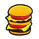 3.5 x 4.4cm Cartoon Hamburg Style Creative Fridge Magnet Sticker - Orange + Yellow