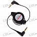 3.5mm Retractable Stereo Audio Male to Male Data Cable (65CM-Length)