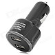 Universal Dual Female USB Output Car Charger - Black