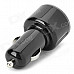 Universal Dual Female USB Output Car Charger - Black