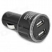 Universal Dual Female USB Output Car Charger - Black