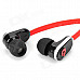 BIDENUO G780 Universal In-Ear Earphones w/ Microphone for Iphone / HTC / Samsung - Black + Red