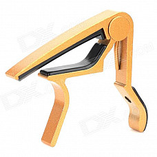 Aluminum Alloy Clip-On Quick Release Capo for Acoustic Guitar - Golden + black