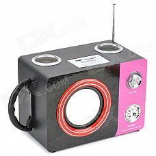 DEKKO DK005 Portable Media Player 2-CH Speaker w/ SD / USB - Black + Red + Purple