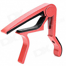 Aluminum Alloy Clip-On Quick Release Capo for Acoustic Guitar - Red + Black