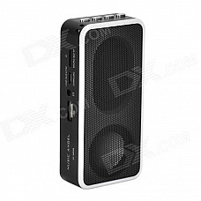 MD09 Portable MP3 Speaker w/ FM Radio / TF - Black + White