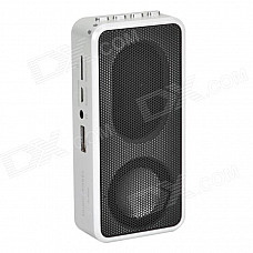 MUSIC ANGEL JH-MD09 Portable Media Player Speaker w/ TF / FM - Silver + Black + White