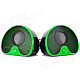 Jeway JS-6207 Stylish USB Powered 2-Channel Speakers Set for Computer - Green + Black