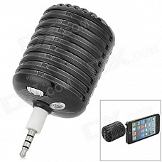 Microphone Style Rechargeable 3.5mm Plug Speaker for Iphone / Ipad - Black