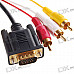 HDMI to VGA + Composite RCA Audio Video Cable (1.5M-Length)