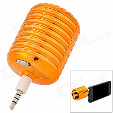 Microphone Style Rechargeable 3.5mm Plug Speaker for Iphone - Golden