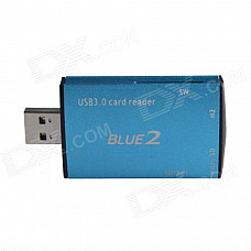 High-speed Multi-functional USB 3.0 MS / M2 / Micro SD / SD (XC) Card Reader - Blue (Max. 64GB)