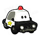 5.5 x 3.8cm Creative Fridge Magnet / Toy Police Car Magnet Blackboard Sticker - Black + White