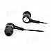 HSL-300 3.5mm Plug Hi-Fi In-Ear MP3 Earphone - Black + Silver