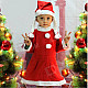 Kid's Cute Non-woven Cloth Dress + Hat for Christmas - Red + White
