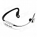 Rechargeable Sports MP3 Player Headset w/ TF - White + Grey