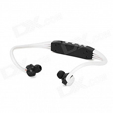 Rechargeable Sports MP3 Player Headset w/ TF - White + Black