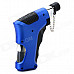 Windproof Zinc Alloy + Plastic 1300'C Blue Flame Butane Jet Lighter - Blue + Silver + Black