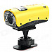 RD-F3000 1.5" LCD 5.0 MP 720P Mini Sports DV Water Resistant Camera Camcorder w/ TF / 8-LED - Yellow