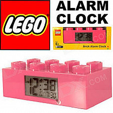 LEGO 9002175 Brick Alarm Clock - Pink (2 x AAA)