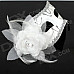 Party Glitter Feather Flower Mask - White