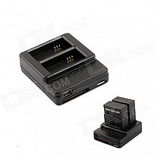 SMJ Smart Fast Multi-Input-Dual-Charging Charger + 2 Batteries Travelling Set for Gopro Hero3+/3