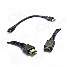 Dgoo D53 1080P HDMI V1.4 Male to Female Cable for Google TV / Apple TV / HDTV - Black (30cm)