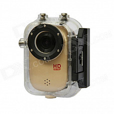 sj1000 5.0 MP CMOS 1080P HD 140 Degree 30m Waterproof Sports Cycling Diving DVR w/ HDMI, TF - Golden