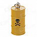 Creative Oil Tank Style Grinding Wheel Zinc Alloy Butane Gas Lighter w/ Keyring - Yellow