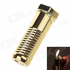 Creative Screw Style Zinc Alloy Windproof Butane Gas Lighter - Golden