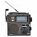 Tecsun GR-88 Portable Hand-held Full Band Stereo Hand Power Generator Radio Receiver w/ Lamp - Brown