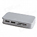 BC-019 Multi-Function MS / SD / M2 / TF Card Reader + 2-Port USB Hub for Galaxy Tab - White