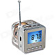 TT-028 Colorful Flash Mini Speaker w/ FM, TF Card Reader & Clock - Transparent