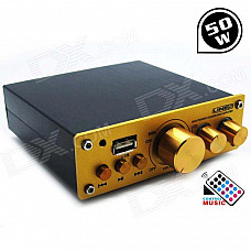 LINE5 Black And Gold A920 50W+MP3 Digital Power Amplifier HIFI Power Amplifier Power Amplifier