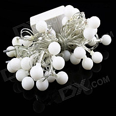 5W 50-LED White Small Ball Style Christmas Decorative String Light - (5m / 220V / 2-Round-Pin Plug)