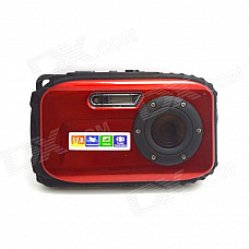 DC-B168 Mini Sports 2.7" TFT 5.0 MP CMOS Water Resistant Camera Camcorder - Red + Black