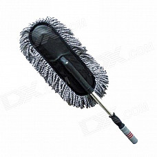 Merdia QPYP18T3 Removable Retractablecar Nano Fiber Car Wash Brush Wax Mop - Black + Grey White